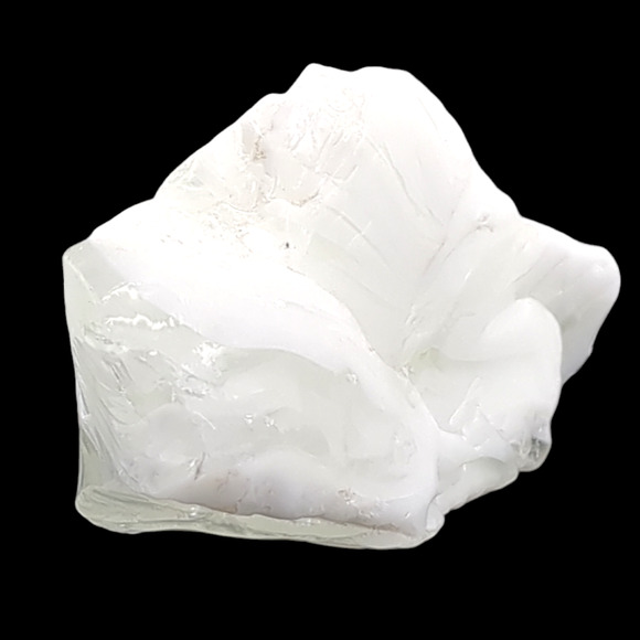 Vaseline Milk Glass Art Glass Cullet Sculpture Glowing Swirl Uranium Slag #4GX31 - Picture 4 of 8